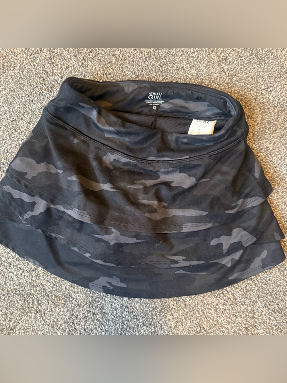 Athleta Girl Black & Charcoal Camo skort
